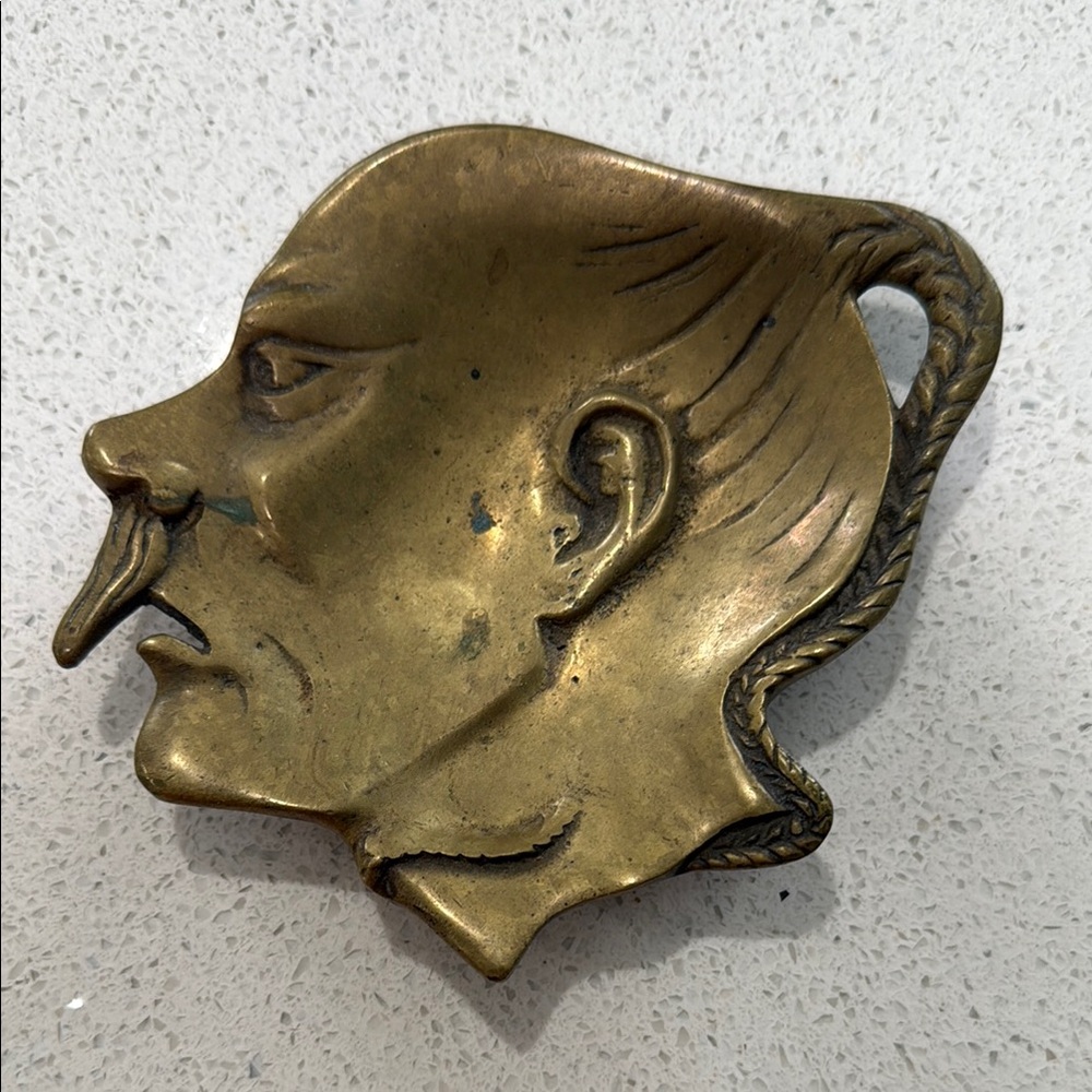 Vintage solid brass ashtray